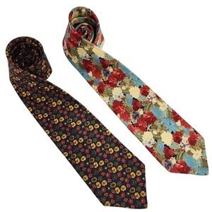 Brooks Brothers Ties Floral Silk Office Wear - Lot of‎ 2